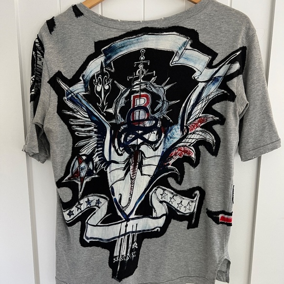 BALMAIN GRAFFITI TEE, GREY, SZ 38 (6) - Picture 4 of 5